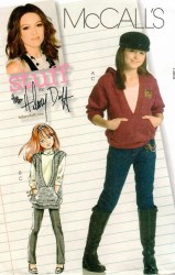 5462 MCCALLS GIRLS HOODIE ZIP TOP, VEST, PANTS PATTERN HILARY DUFF 12-16 UNCUT